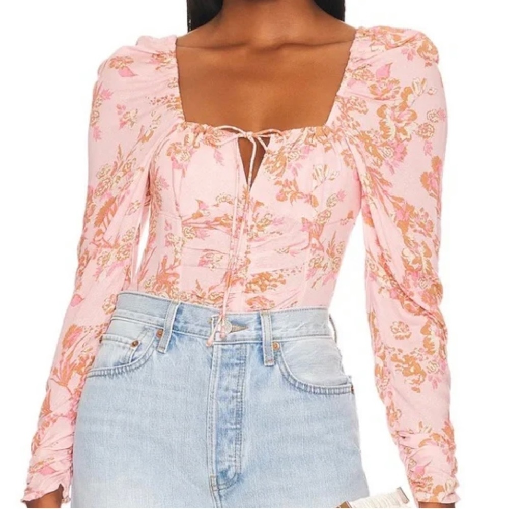 NWT Free People Hilary Printed Top
